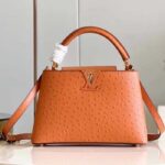 Louis Vuitton LV Women Capucines BB Orange Menthe Mint Ostrich Leather Monogram Flower - immagine 2