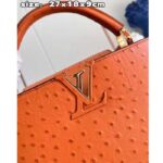 Louis Vuitton LV Women Capucines BB Orange Menthe Mint Ostrich Leather Monogram Flower - immagine 8
