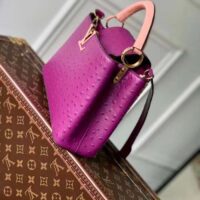 Louis Vuitton LV Women Capucines BB Purple Menthe Mint Ostrich Leather Monogram Flower (3)