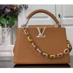 Louis Vuitton LV Women Capucines MM Handbag Hazelnut Brown Taurillon Cowhide Leather – Image 2