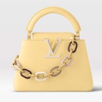 Louis Vuitton LV Women Capucines Mini Handbag Yellow Taurillon Cowhide Leather (8)