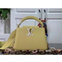 Louis Vuitton LV Women Capucines Mini Handbag Yellow Taurillon Cowhide Leather (8)