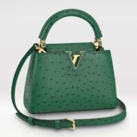 Louis Vuitton LV Women Capucines Mini Menthe Mint Ostrich Leather Monogram Flower (9)