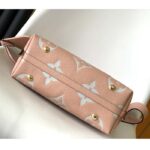 Louis Vuitton LV Women CarryAll PM Bag Pink Beige Embossed Supple Grained Cowhide Leather - Image 5