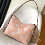 Louis Vuitton LV Women CarryAll PM Bag Pink Beige Embossed Supple Grained Cowhide Leather - Image 4