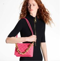 Louis Vuitton LV Women Coussin BB Handbag Fluo Pink Grained Calfskin Leather (7)
