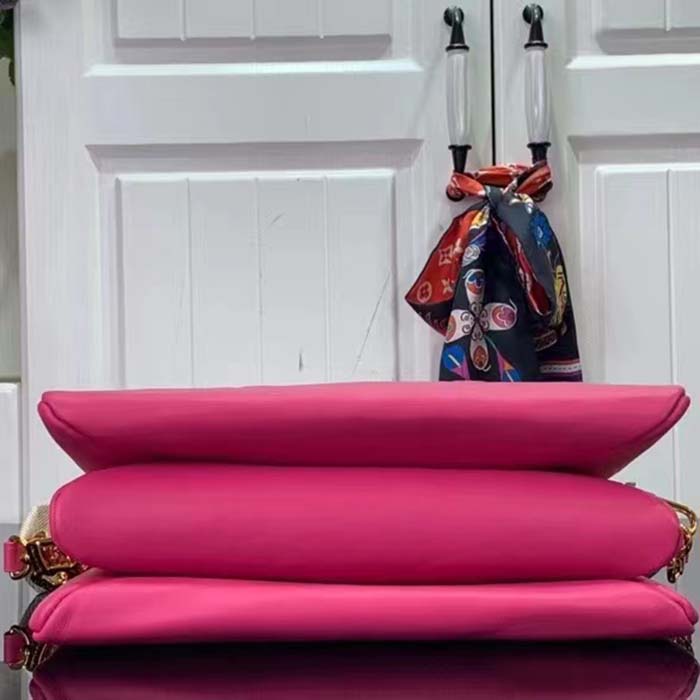 Louis Vuitton LV Women Coussin BB Handbag Fluo Pink Grained Calfskin Leather (4)