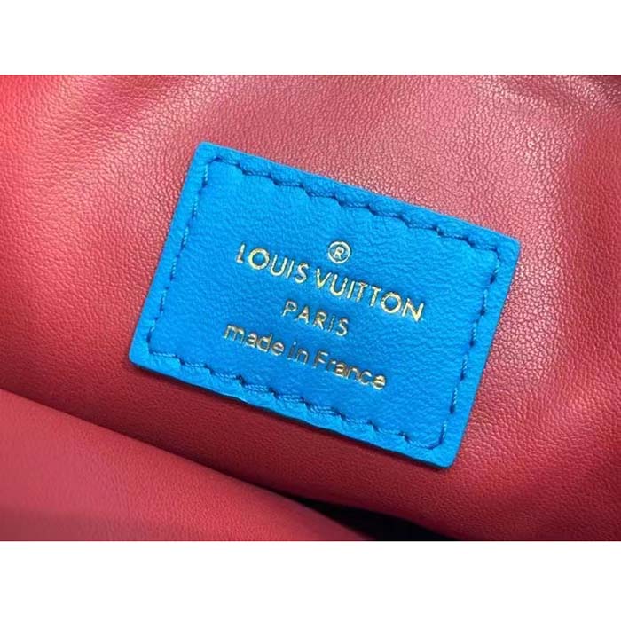 Louis Vuitton LV Women Coussin MM Handbag Blue Lambskin Zip Closure (11)