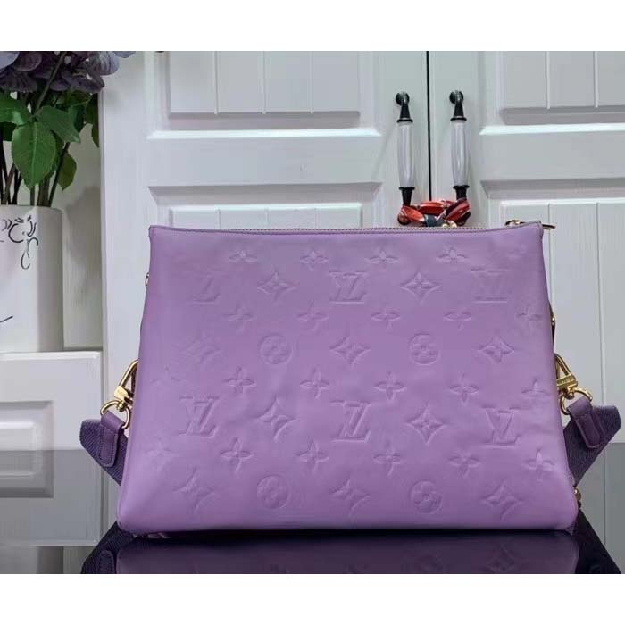 Louis Vuitton LV Women Coussin PM Handbag Light Purple Lambskin Zip Closure (7)