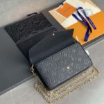 Louis Vuitton LV Women Félicie Pochette Black Monogram Empreinte Embossed Supple Grained Cowhide - Image 7