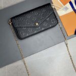 Louis Vuitton LV Women Félicie Pochette Black Monogram Empreinte Embossed Supple Grained Cowhide - Image 2