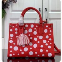 Louis Vuitton LV Women LV x YK OnTheGo PM​ Red White Embossed Grained Monogram Empreinte Cowhide (3)