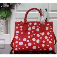 Louis Vuitton LV Women LV x YK OnTheGo PM​ Red White Embossed Grained Monogram Empreinte Cowhide (3)