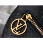 Louis Vuitton LV Women Loop Half-Moon Baguette Bag Black Calfskin Monogram Flowers - Image 7