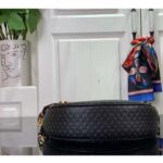 Louis Vuitton LV Women Loop Half-Moon Baguette Bag Black Calfskin Monogram Flowers - Image 5