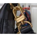 Louis Vuitton LV Women Loop Half-Moon Baguette Bag Black Calfskin Monogram Flowers - Image 9