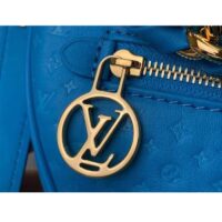 Louis Vuitton LV Women Loop Half-Moon Baguette Bag Blue Calfskin Monogram Flowers (1)