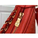 Louis Vuitton LV Women Loop Half-Moon Baguette Bag Red Calfskin Monogram Flowers – Bild 8