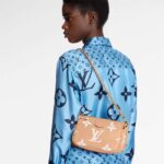 Louis Vuitton LV Women Multi Pochette Accessoires Beige Monogram Empreinte Embossed Grained Cowhide - Image 12