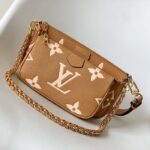 Louis Vuitton LV Women Multi Pochette Accessoires Beige Monogram Empreinte Embossed Grained Cowhide - Image 2
