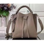 Louis Vuitton LV Women Muria Bucket Bag Gray Mahina Perforated Calfskin Leather - Image 2