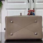 Louis Vuitton LV Women Muria Bucket Bag Gray Mahina Perforated Calfskin Leather - Image 5