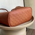 Louis Vuitton LV Women Neverfull MM Tote Brown Embossed Cowhide Leather - Image 5
