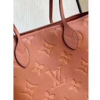 Louis Vuitton LV Women Neverfull MM Tote Brown Embossed Cowhide Leather (7)