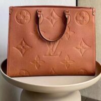 Louis Vuitton LV Women OnTheGO GM Tote Bag Brown Monogram Embossed Leather (7)