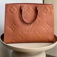Louis Vuitton LV Women OnTheGO GM Tote Bag Brown Monogram Embossed Leather (7)
