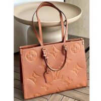 Louis Vuitton LV Women OnTheGO GM Tote Bag Brown Monogram Embossed Leather (7)