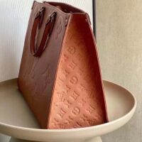 Louis Vuitton LV Women OnTheGO GM Tote Bag Brown Monogram Embossed Leather (7)