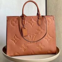 Louis Vuitton LV Women OnTheGO GM Tote Bag Brown Monogram Embossed Leather (7)