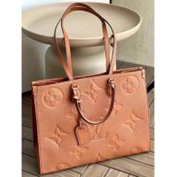 Louis Vuitton LV Women OnTheGO GM Tote Bag Brown Monogram Embossed Leather (7)