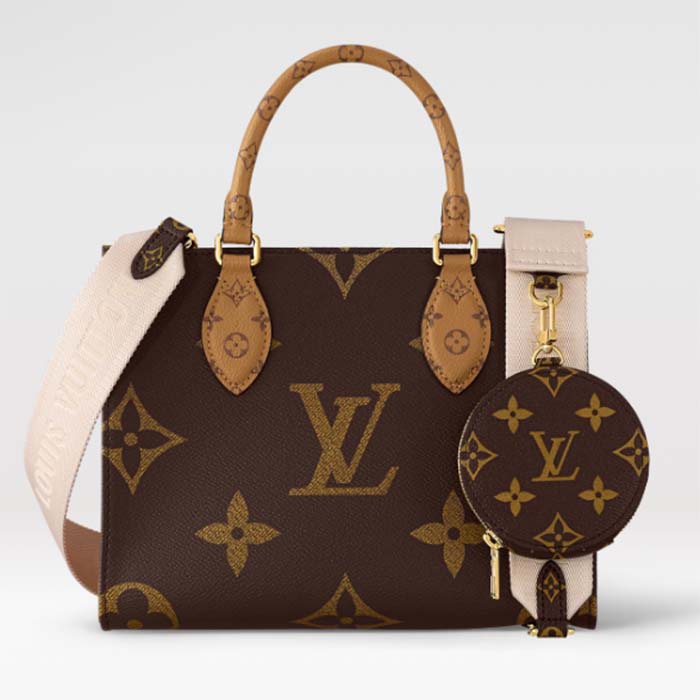 Louis Vuitton LV Women Onthego PM Tote Monogram Reverse Coated Canvas
