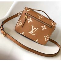 Louis Vuitton LV Women Pochette Metis Bag Beige Monogram Empreinte Embossed Grained Cowhide (1)