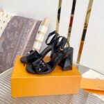 Louis Vuitton LV Women Shake Sandal Black Patent Calf Leather 9.5 Cm Heel - Imagen 4