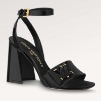 Louis Vuitton LV Women Shake Sandal Black Patent Calf Leather 9.5 Cm Heel (8)