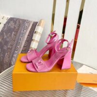 Louis Vuitton LV Women Shake Sandal Pink Patent Calf Leather 9.5 Cm Heel (5)