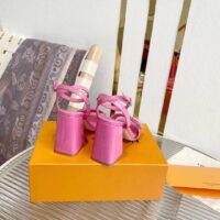 Louis Vuitton LV Women Shake Sandal Pink Patent Calf Leather 9.5 Cm Heel (5)