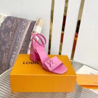 Louis Vuitton LV Women Shake Sandal Pink Patent Calf Leather 9.5 Cm Heel (5)