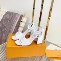 Louis Vuitton LV Women Shake Sandal White Patent Calf Leather 9.5 Cm Heel (7)