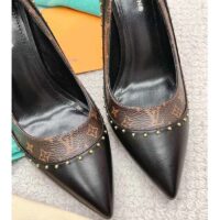 Louis Vuitton LV Women Signature Pump Black Calf Leather Patent Monogram Canvas 9.5 Cm Heel (10)