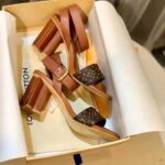 Louis Vuitton LV Women Silhouette Sandal Cacao Brown Patent Monogram Canvas Leather - Image 2