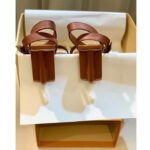 Louis Vuitton LV Women Silhouette Sandal Cacao Brown Patent Monogram Canvas Leather - Image 9