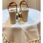 Louis Vuitton LV Women Starboard Wedge Sandal Natural Damier Azur Canvas Calf Leather - immagine 7