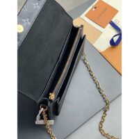 Louis Vuitton LV Women Vavin Chain Wallet Black Embossed Cowhide Leather (2)