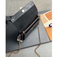 Louis Vuitton LV Women Vavin Chain Wallet Black Embossed Cowhide Leather (2)