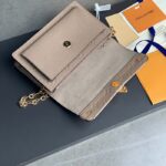 Louis Vuitton LV Women Vavin Chain Wallet Tourterelle Gray Embossed Cowhide Leather – Image 5