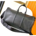 Louis Vuitton Unisex Keepall Bandoulière 50 Travel Bag Black LV Aerogram Cowhide Leather - Image 3